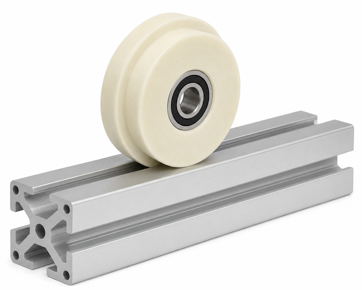 Rodillos monorraíl para perfiles de construcción de aluminio
