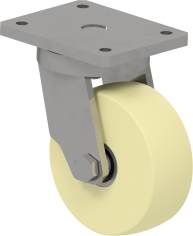 Rueda giratoria de alta resistencia de 125 mm - rueda de poliamida - capacidad de carga: 1000 kg - altura total 163 mm
