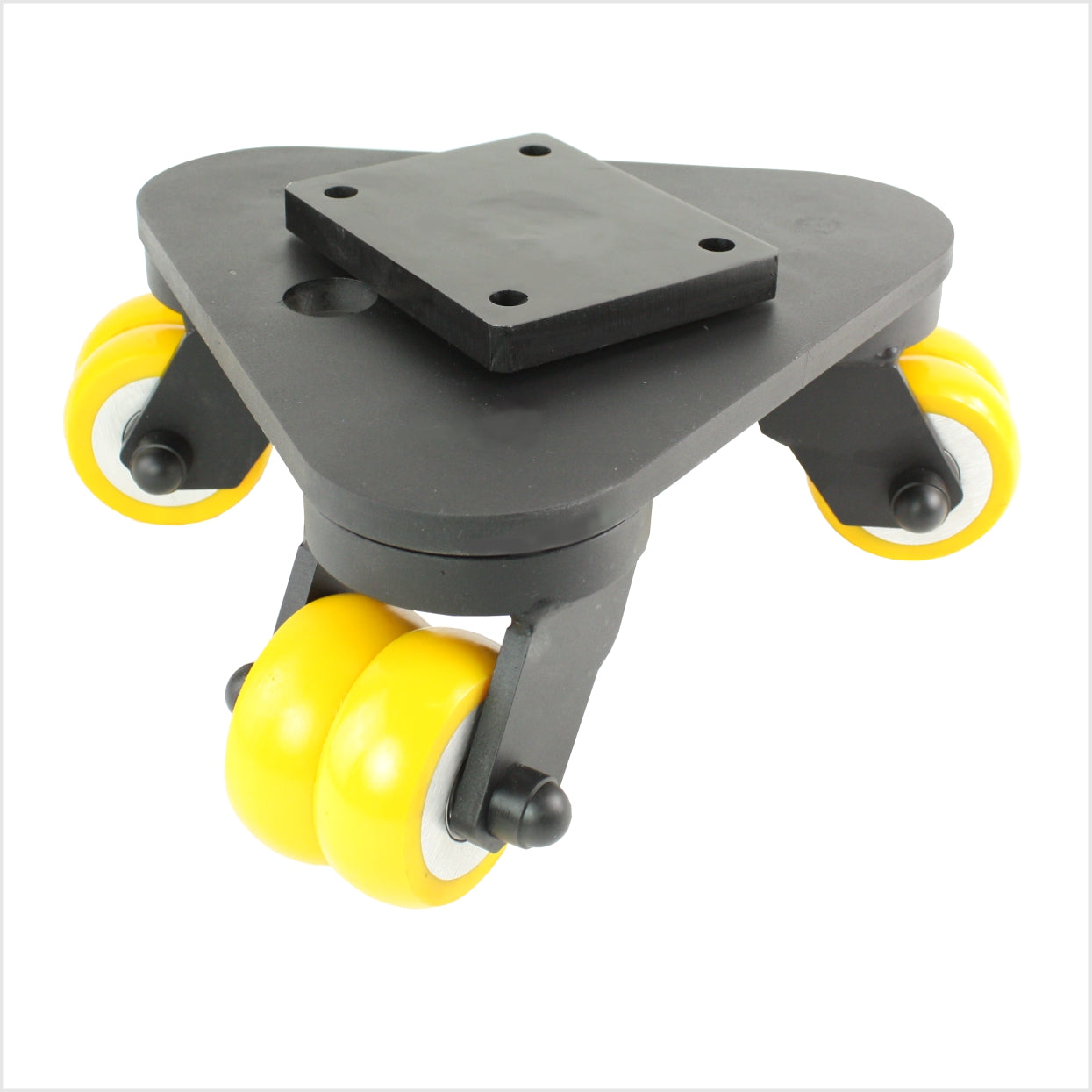 75 mm Schwerlast-Drehteller, 3 PU-Doppel-Lenkrollen, ballig - DRT-MG/690KBA/075/30