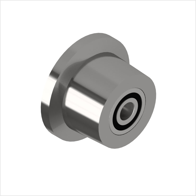 Rueda con pestaña fabricada en acero S355 - Diámetro de la pestaña: 60 mm, Diámetro de la superficie de rodadura: 50 mm