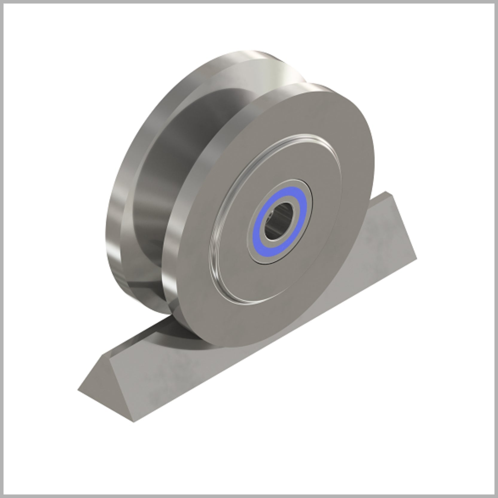 60 mm V-Nut Profilrolle, Edelstahl rostfrei AISI304, Kugellager - DSPV-9743K/060/20/14