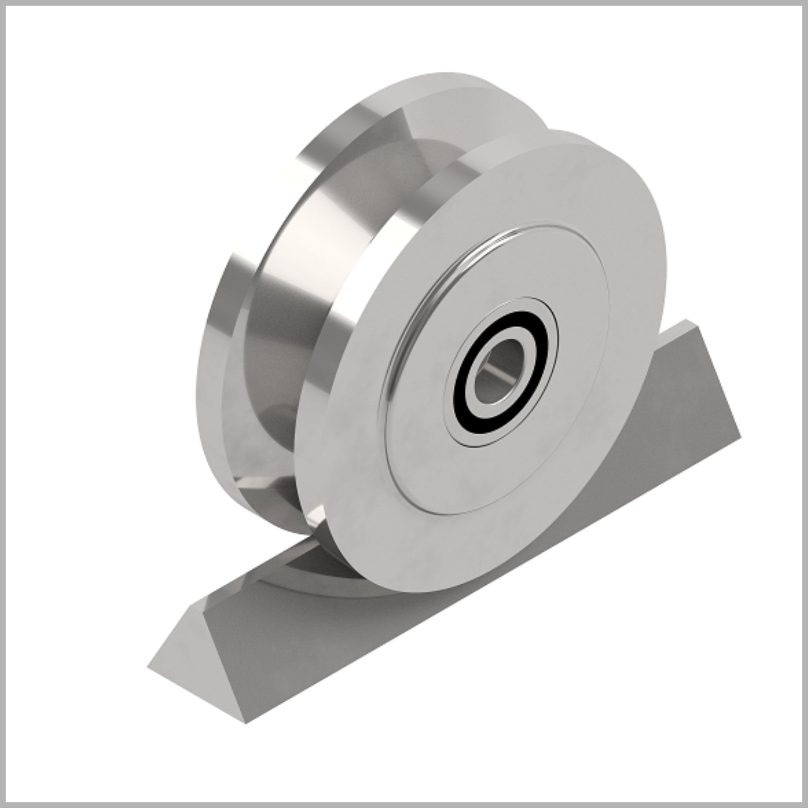 120 mm V-Nut Profilrolle, Stahl blank, Kugellager - DSPV-9620K/120/33/25